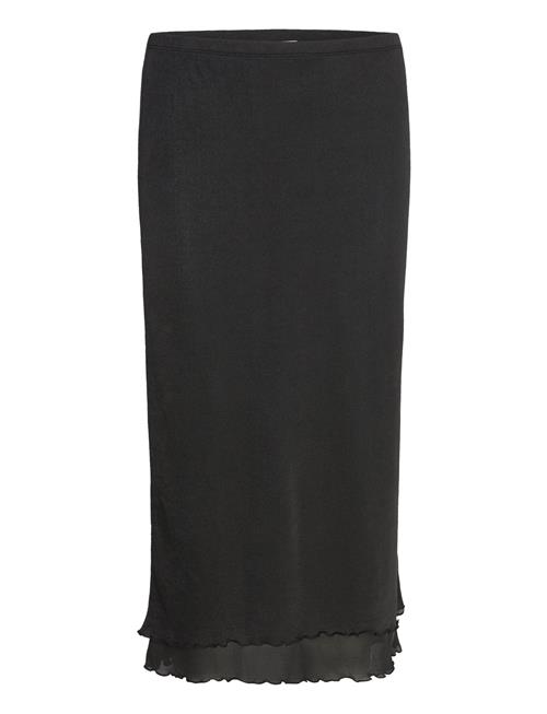 Layered Frill Crepe Skirt Filippa K Black