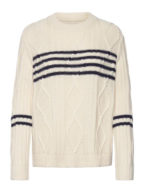 Contrast Stripe Cable Knit GANT Cream