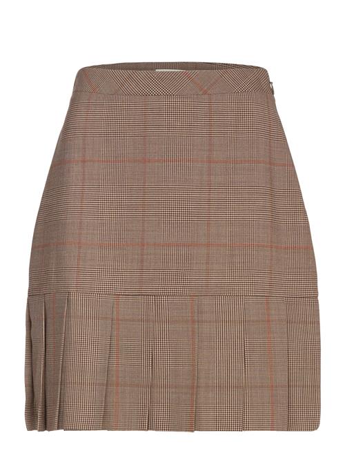 GANT Checked Pleated Skirt GANT Brown