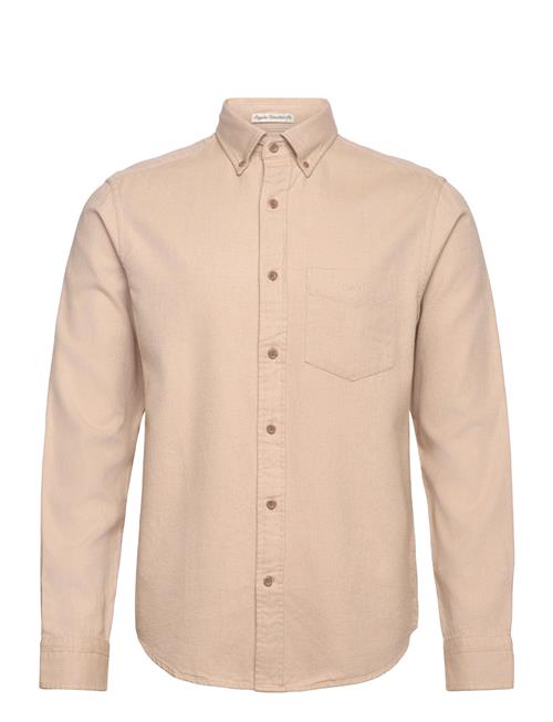 Reg Herringb Flannel Shirt GANT Beige