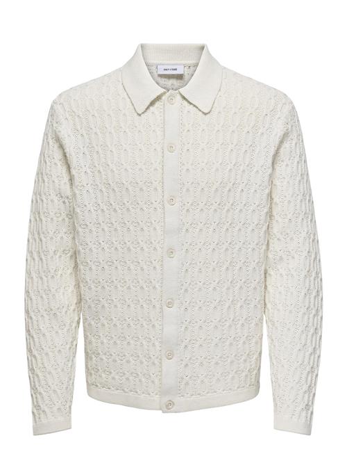 ONLY & SONS Onsleonard Life Reg 7 Cable Shirt Knit ONLY & SONS White