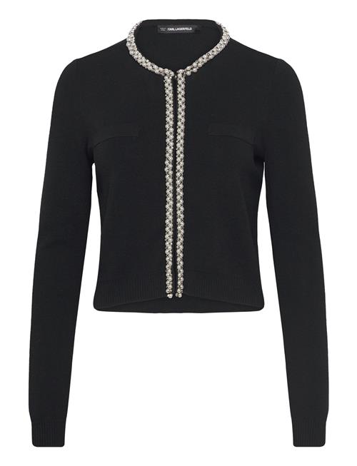 Karl Lagerfeld Classic Pearl Knit Cardigan Karl Lagerfeld Black