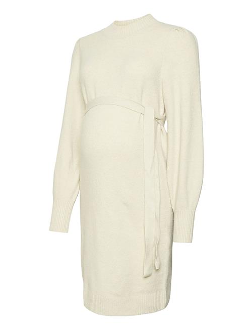 Mamalicious Mlraquel L/S Roll Neck Knit Abk Dress Mamalicious Beige