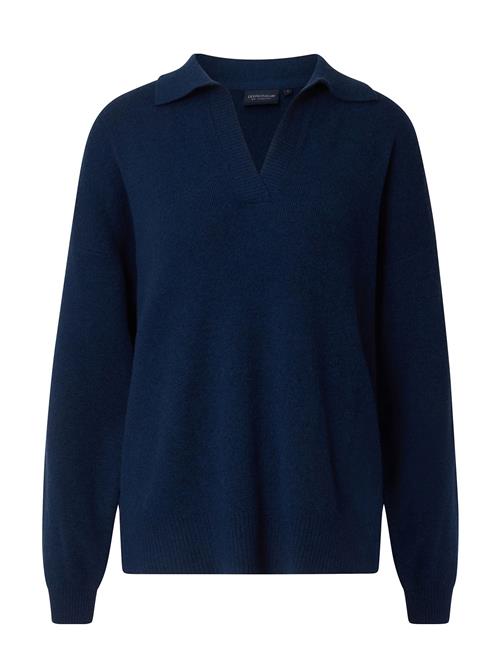 Peyton Boiled Merino Wool Knitted Polo Sweater Lexington Clothing Navy