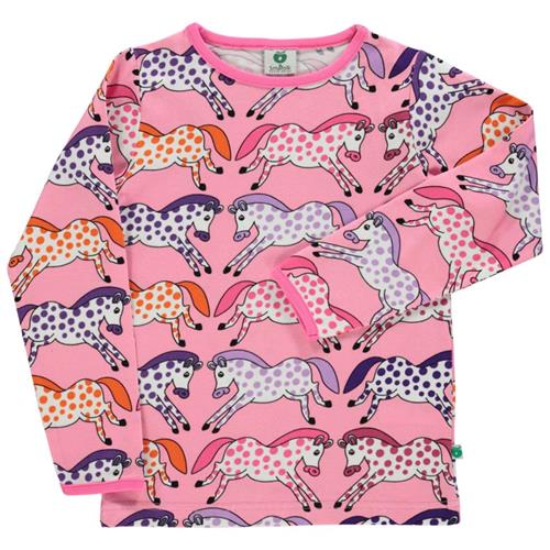 Småfolk Mønstret Langærmet T-shirt Med Hester Sea Pink | Lyserød | 1-2 years