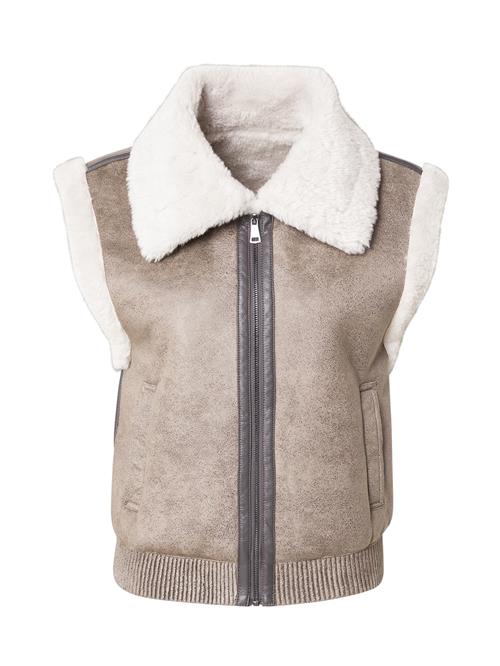 OAKWOOD Vest 'DEIRA'  taupe / hvid