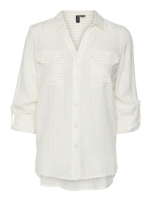 VERO MODA Bluse 'BUMPY'  guld / hvid