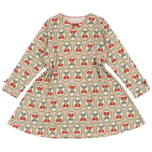 Konges Sløjd Drey Long Sleeve Dress GOTS Cherry Bow | Lyserød | 2 years