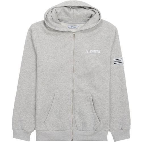 Se Le Baiser Guam Zip-sweatshirt Grey Melange ved Quint