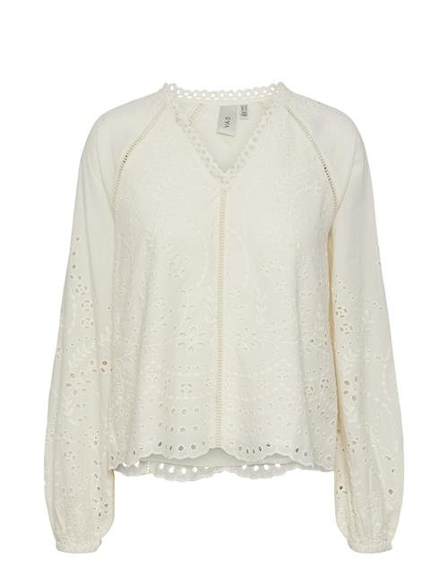 YAS Yasluma Ls V-Neck Top S. Noos YAS White