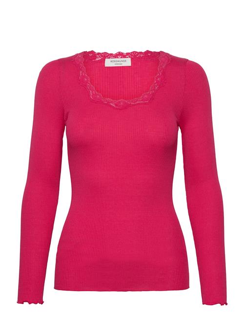 Rosemunde Rwbabette Ls U-Neck Lace T-Shirt Rosemunde Pink