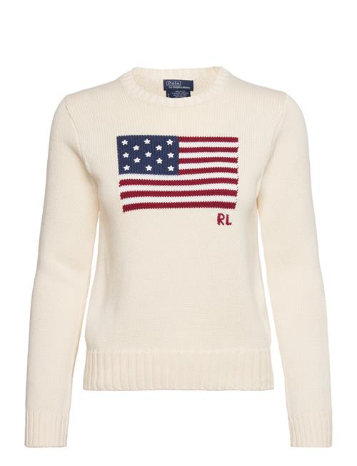 Polo Ralph Lauren Flag Cotton Crewneck Sweater Polo Ralph Lauren Cream