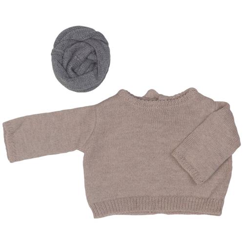 Micki Rubens Barn Winter Strikket Trøje Til Dukke Beige 3-6 Y      Unisex