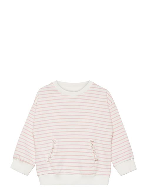 Mango Striped Cotton-Blend Sweatshirt Mango Pink