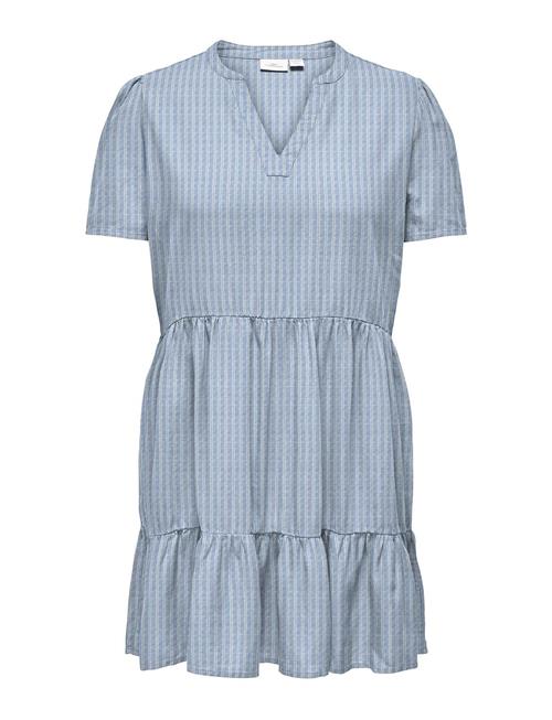 Cartiri-Caro S/S V-Neck Lin Dress Tlr ONLY Carmakoma Blue