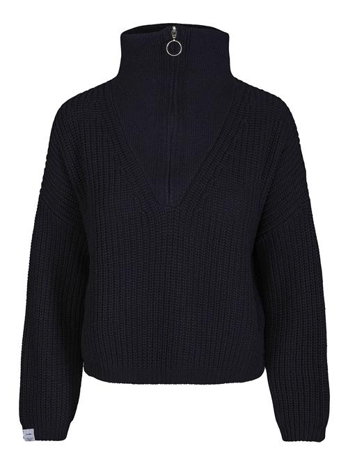 Once Untold Florie Cotton Zip Knit Sweater Once Untold Navy