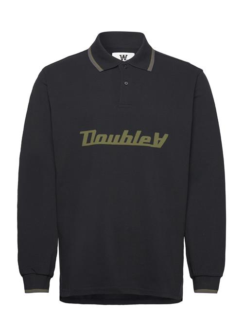 Double A by Wood Wood Len Baseline Ls Polo Gots Double A By Wood Wood Black