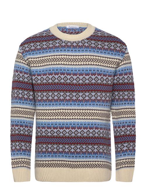 Knowledge Cotton Apparel Knitted Fair Isle Crew Neck - Rws Knowledge Cotton Apparel Patterned