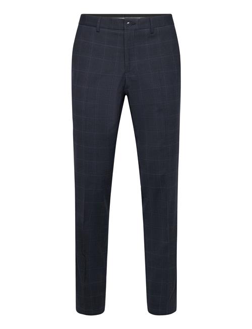 Lindbergh Black Checked Stretch Pants - Combi Pants Lindbergh Black Navy