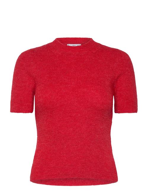 Mango Short Sleeve Sweater Mango Red