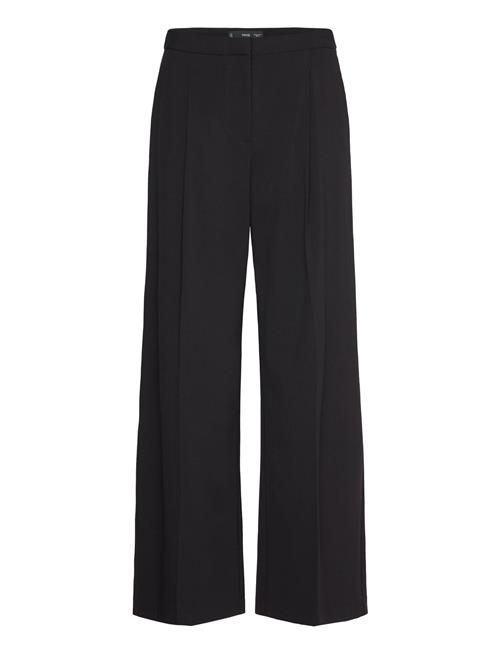 Mango Wideleg Pleated Trousers Mango Black