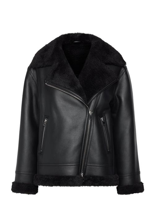 Jacket With Shearling-Effect Lining Mango Black