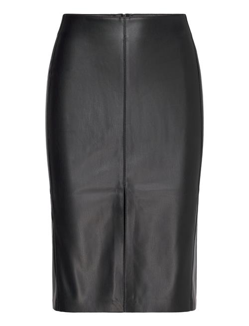 Mango Leather-Effect Pencil Skirt Mango Black