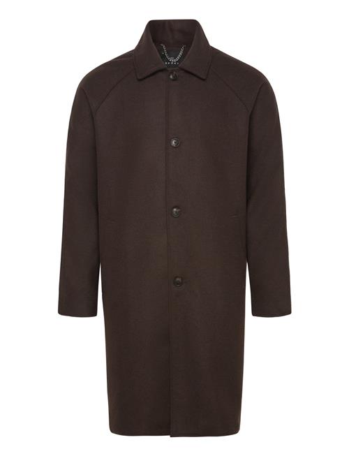 Edwin Mac Wool Coat-Dark Brown Edwin Brown