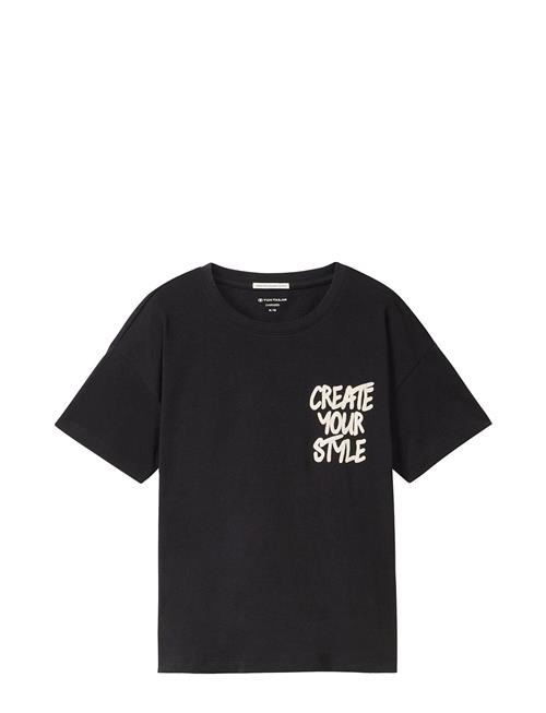 Printed Over D T-Shirt Tom Tailor Black