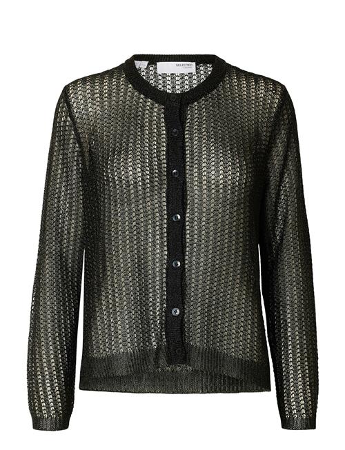 Selected Femme Slfsadie Metallic Ls Knit Cardigan Selected Femme Black