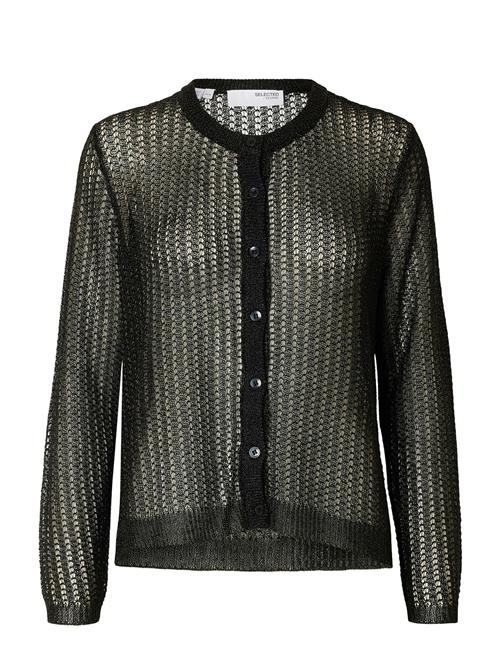 Slfsadie Metallic Ls Knit Cardigan Selected Black
