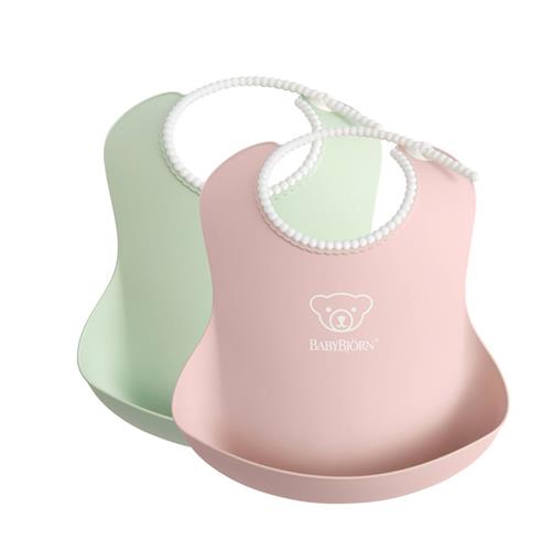 BabyBjörn Baby Bib Powder Pink/Powder Green | Lyserød | 0-3