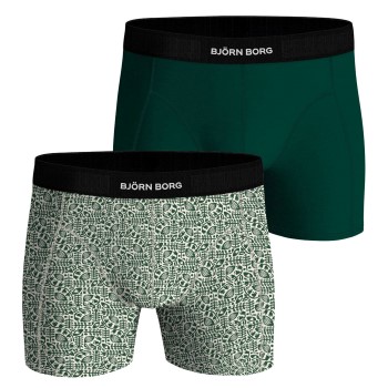 Björn Borg Bjorn Borg Premium Cotton Stretch Boxer Brief 2P Grøn/Hvid bomuld Large Herre