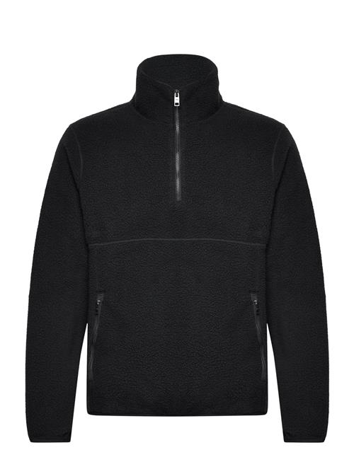 Mango Zip-Neck Fleece Sweatshirt Mango Navy