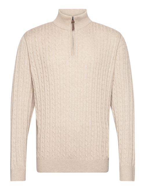 1/2 Zip Cable Knit Lindbergh Cream