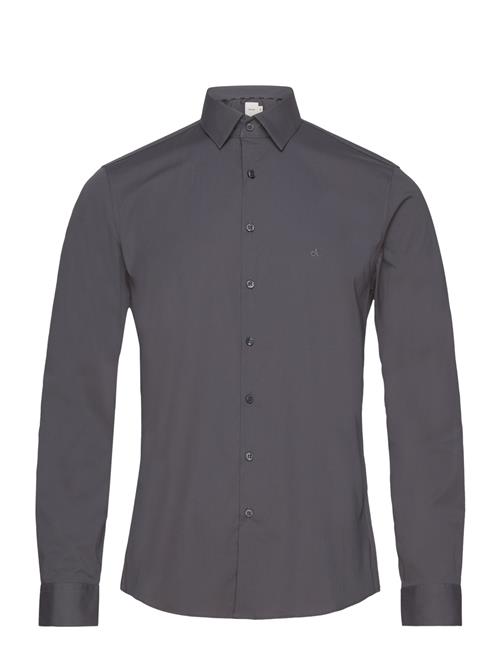 Poplin Stretch Slim Shirt Calvin Klein Grey