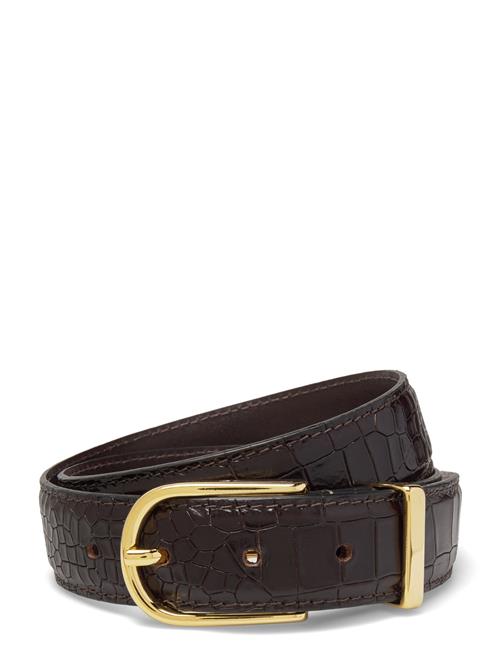 Malina Charlie Rounded Buckle Leather Belt Malina Black