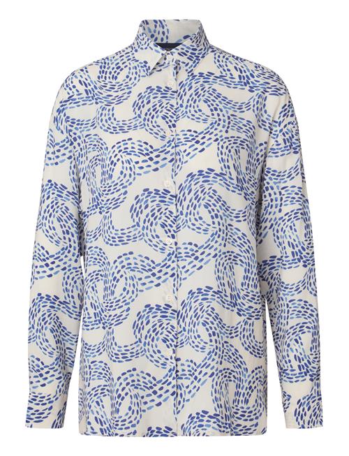 Edith Dot Print Viscose Shirt Lexington Clothing Blue