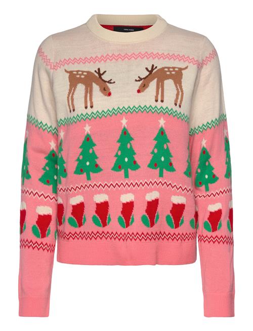 Vero Moda Vmchristmasstuff Ls O-Nck Pull. Box Xmas Vero Moda Pink