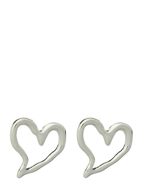 Monki Irregular Heart Hoop Earrings Monki Silver