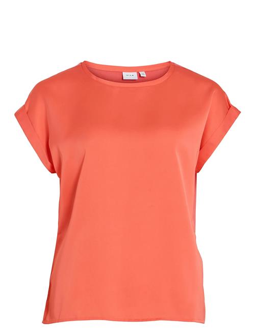 Vila Viellette S/S Satin Top - Noos Vila Orange