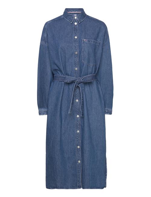 Tjw Chambray Midi Shirt Dress Tommy Jeans Blue