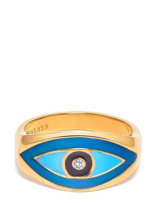 Nialaya Men's Large Evil Eye Ring Nialaya Gold