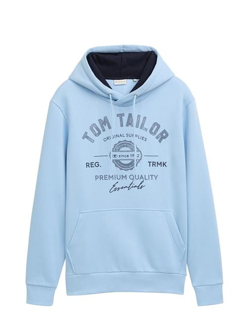 Hoodie With Print Tom Tailor Blue