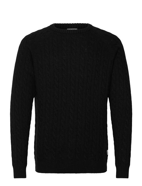 Lambswool Raglan Cable O-Neck Knit Lindbergh Black