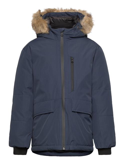 Hood Quilted Coat Mango Navy