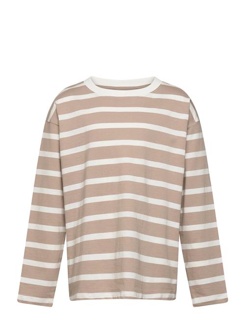 Mango Striped Long Sleeves T-Shirt Mango Beige