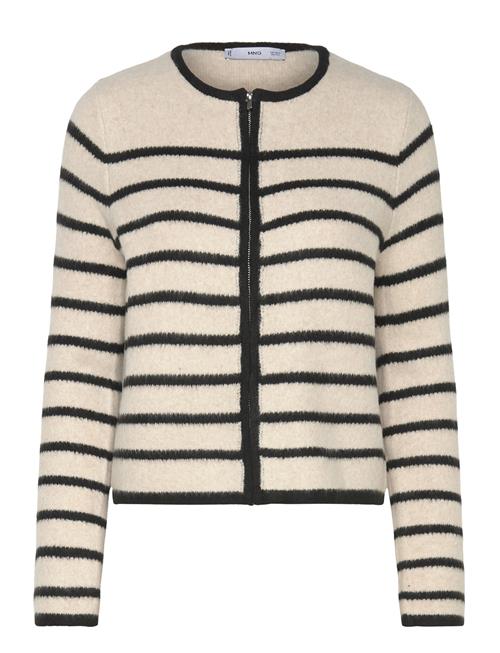 Mango Striped Knitted Jacket Mango Cream