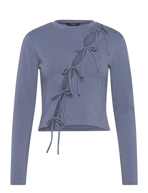 Long Sleeve Tie Top Monki Blue