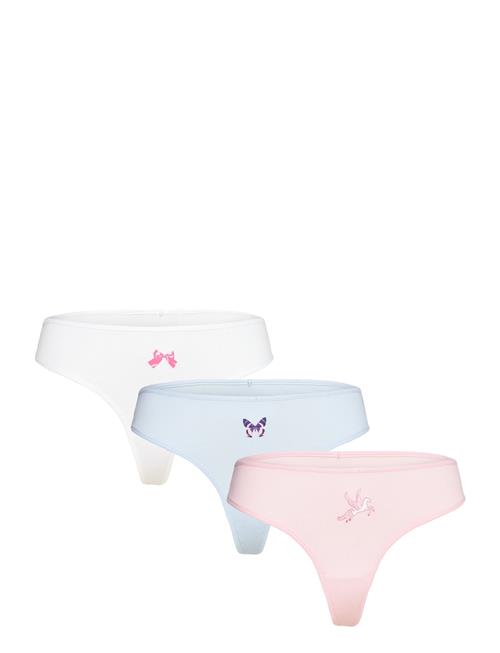 Monki 3-Pack Printed Rib Cotton Thongs Monki White